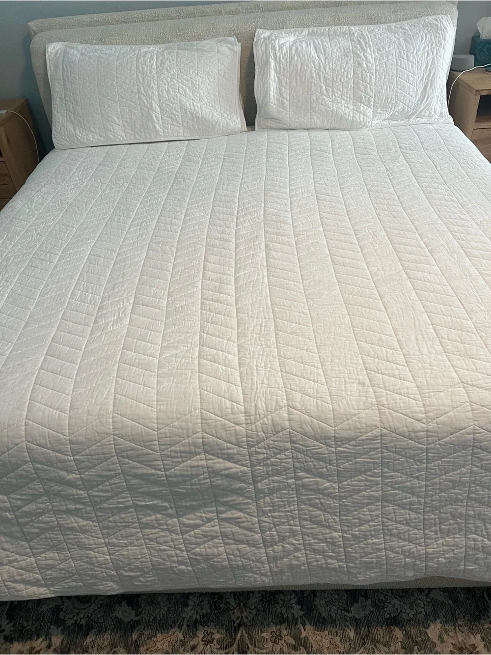 UGG White Quilted Coverlet with Matching Shams